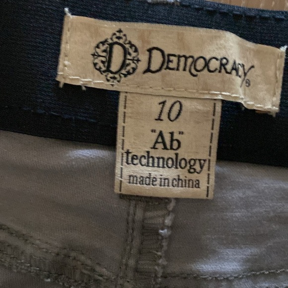 DEMOCRACY Camo Pants Womens 10 'Ab Technology' Stretchy Skinny zip pockets front - Picture 5 of 12
